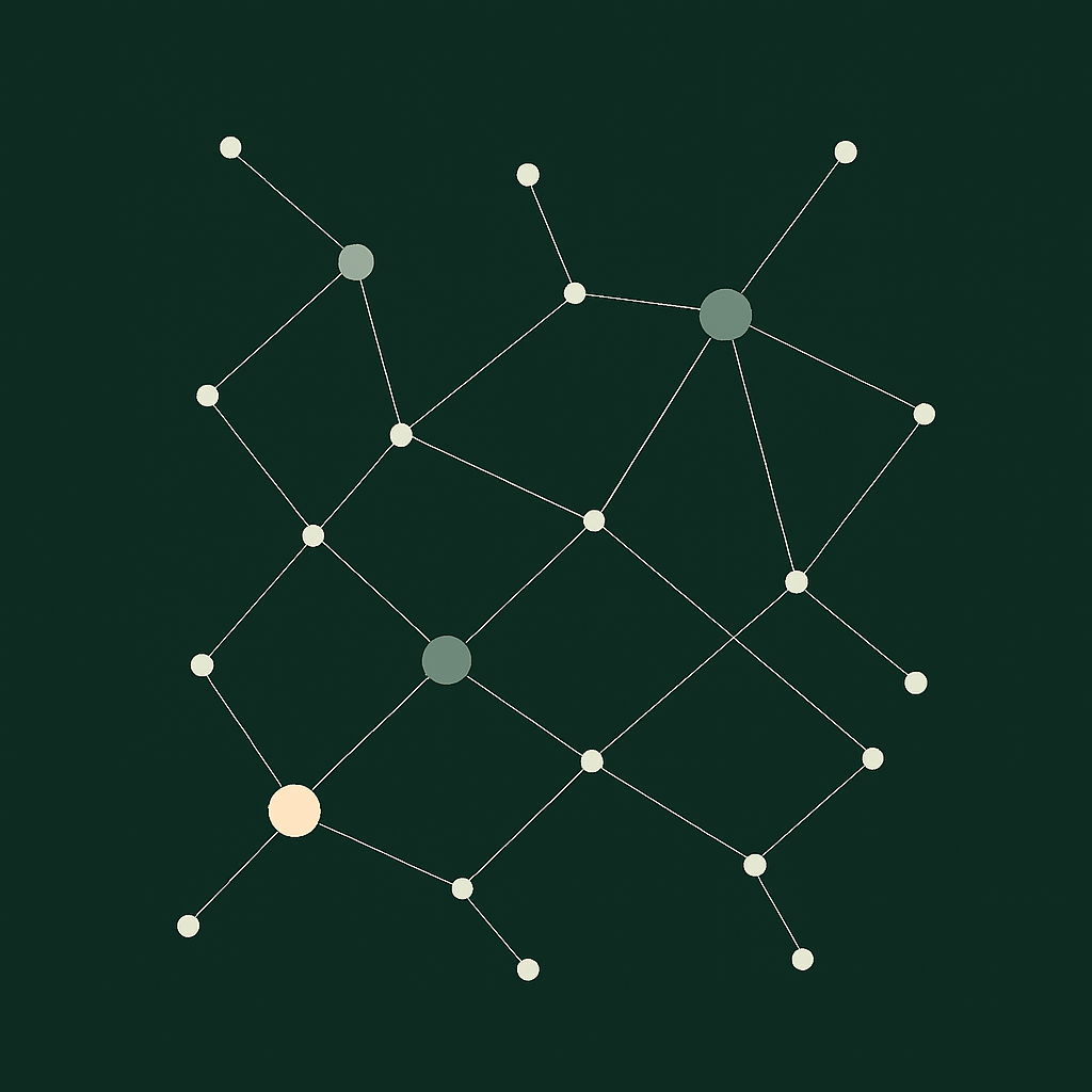 Abstract illustration of interconnected lab values forming a network pattern